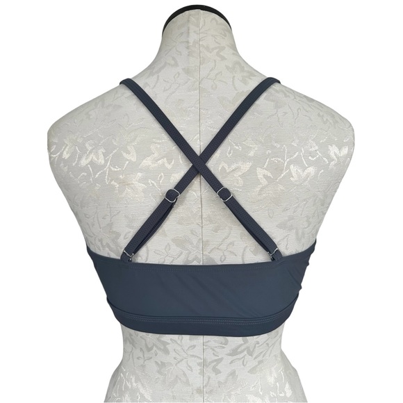 Kona Sol Women's Paisley Bralette Bikini Top Gray Pink Adjustable Straps Medium - Picture 5 of 15